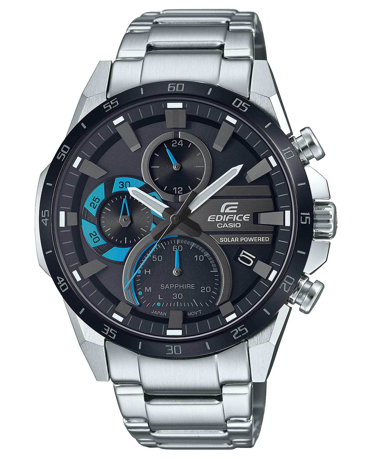 Casio Casio Edifice EFS-S620DB-1B EFS EFS-S620DB-1B кварцевые мужские часы  циферблат, браслет нержавеющая сталь — вид спереди