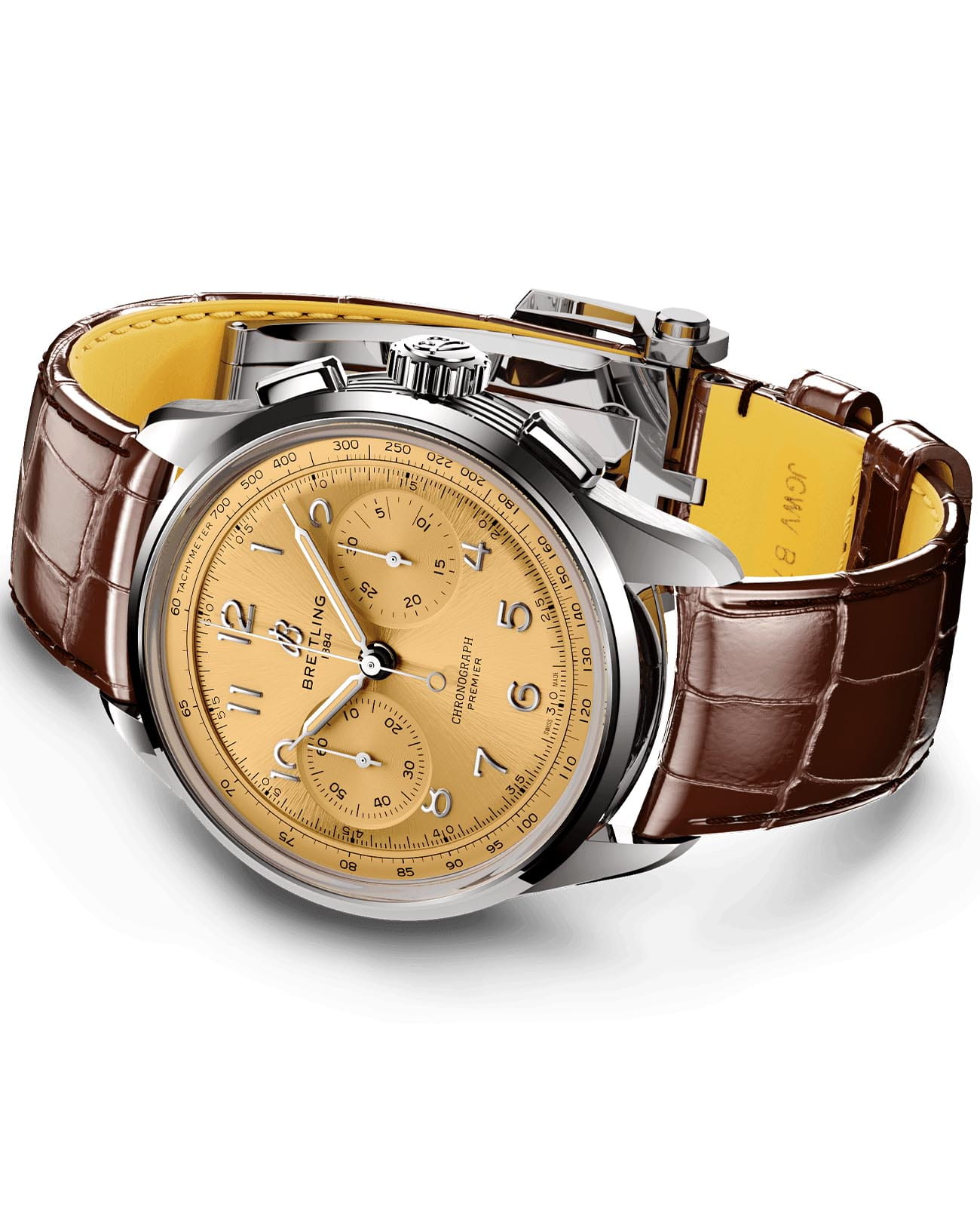 Breitling Breitling Premier B09 Chronograph 40 AB0930F51H1P1, premier швейцария мужские часы на браслете кожаный боковой вид