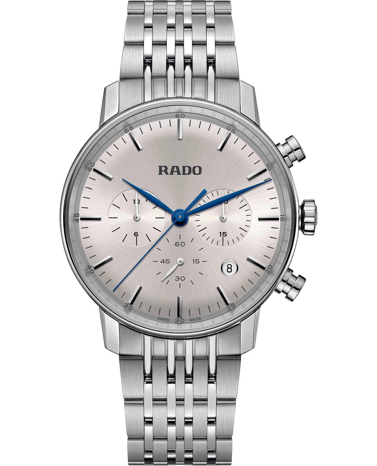 Rado Rado Coupole Classic R22910103 Classic R22910103 кварцевые мужские часы серебристый циферблат, браслет нержавеющая сталь — вид спереди