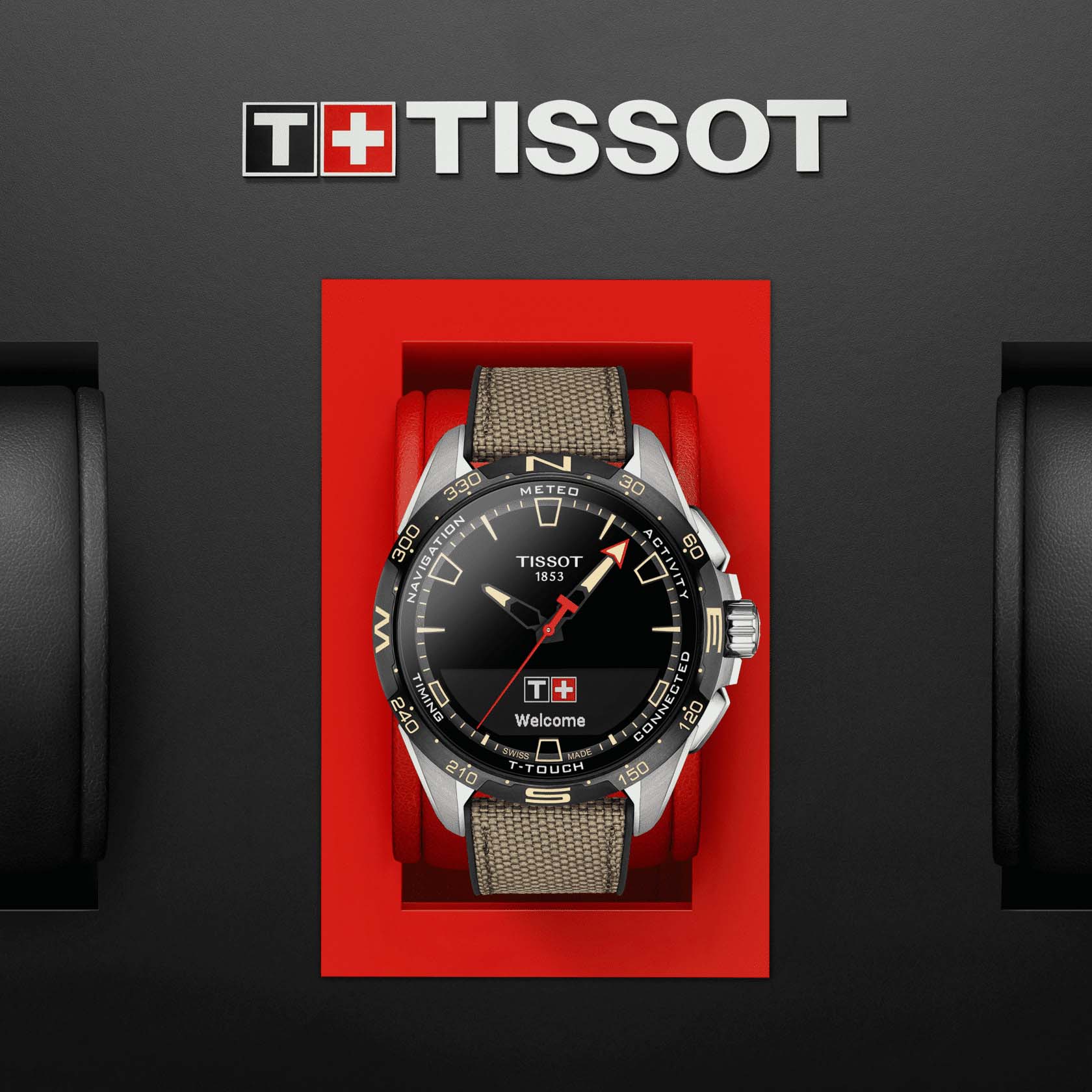 Tissot Tissot T-Touch Connect Solar T121.420.47.051.07 кварцевые мужские часы часы крупный план черный циферблата