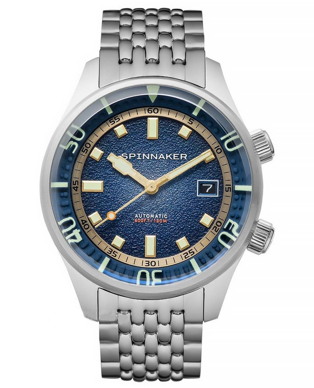 Spinnaker Spinnaker Bradner SP-5062-22  SP-5062-22 механические мужские часы синий циферблат, браслет нержавеющая сталь 316l — вид спереди