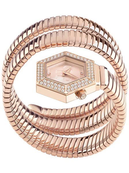 Philipp Plein Philipp Plein Snake Hexagon PWZAA0523,  германия женские часы на браслете нержавеющая сталь с ip-покрытием боковой вид