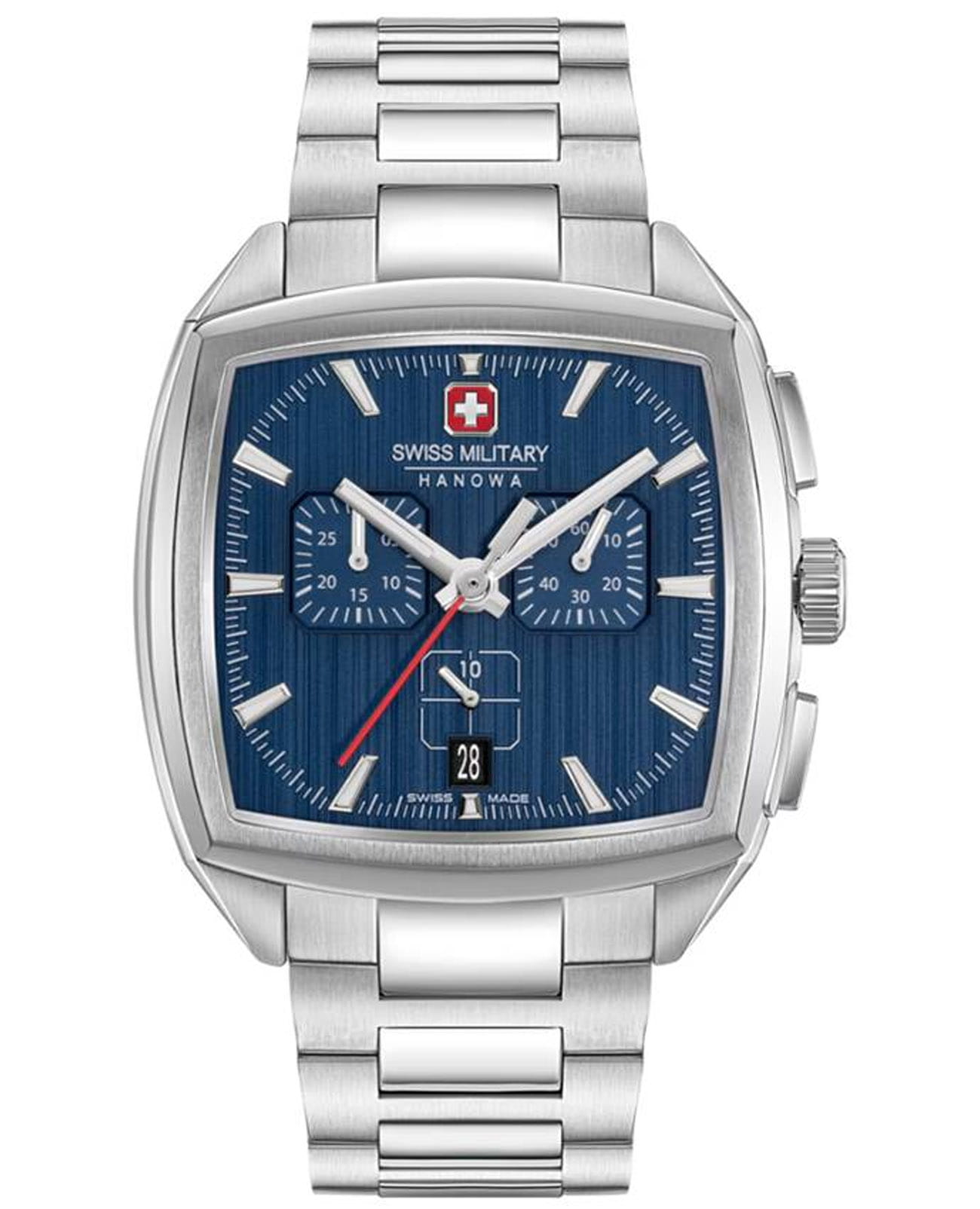 Swiss Military Hanowa Swiss Military Hanowa Starlight Chrono SMWGI0004302  SMWGI0004302 кварцевые мужские часы синий циферблат, браслет нержавеющая сталь — вид спереди