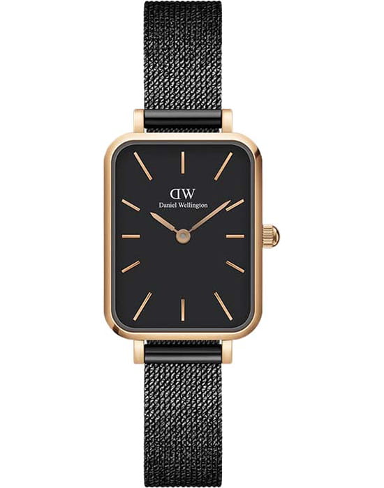 Daniel Wellington Daniel Wellington Quadro Ashfield DW00100433  DW00100433 кварцевые женские часы черный циферблат, браслет сталь c pvd покрытием — вид спереди
