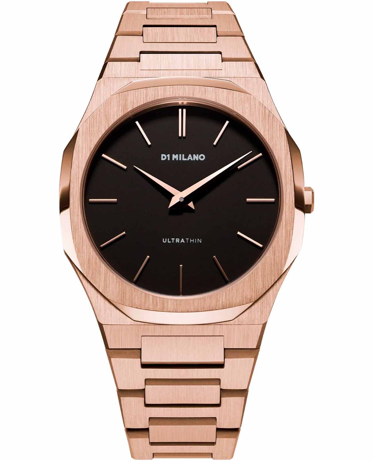 D1 Milano D1 Milano Ultra Thin UTBJ42  UTBJ42 кварцевые женские часы черный циферблат, браслет нержавеющая сталь с pvd-покрытием — вид спереди