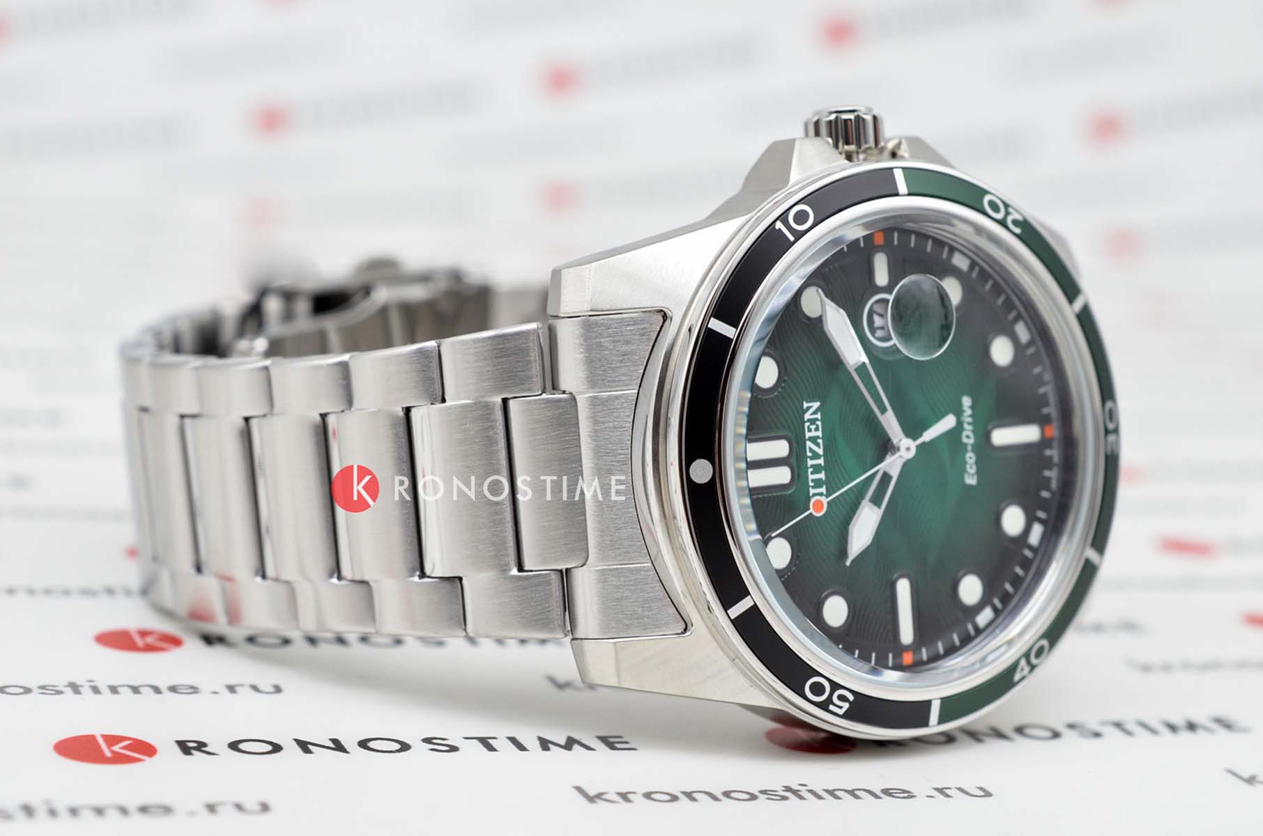 Citizen Citizen Eco-Drive AW1811-82X мужские часы зеленый циферблат на запястье