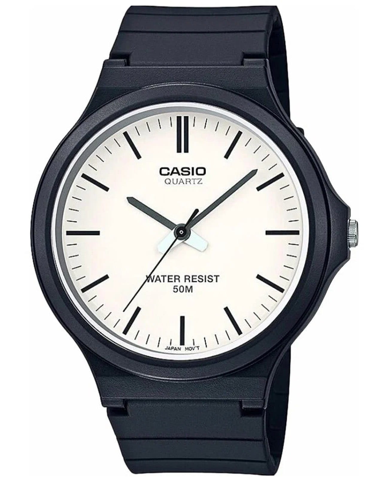 Casio Casio MW-240-7E  MW-240-7EVEF кварцевые мужские часы белый циферблат, браслет пластик — вид спереди