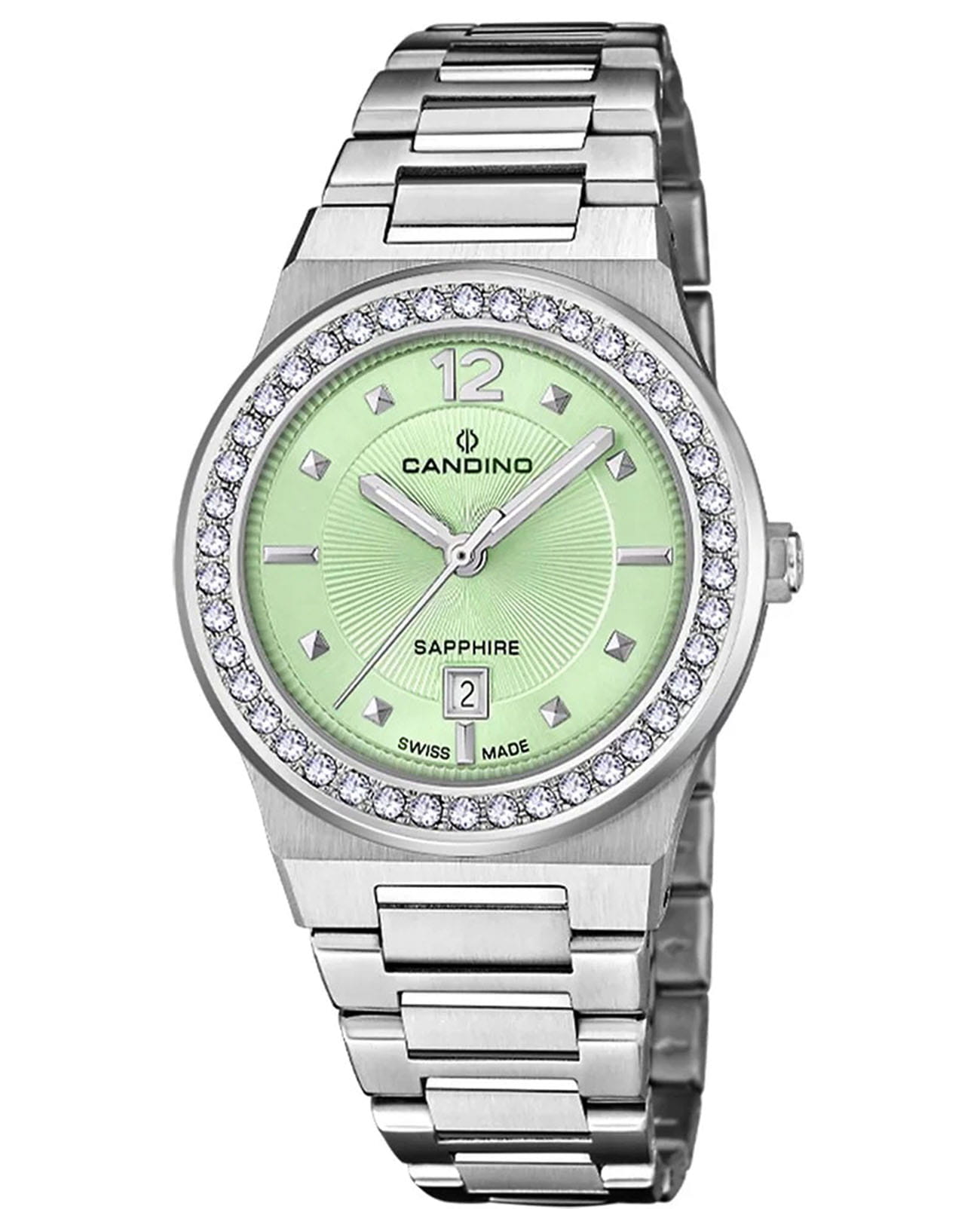 Candino Candino Lady Elegance C4749/B  C4749/B кварцевые женские часы зеленый циферблат, браслет нержавеющая сталь — вид спереди