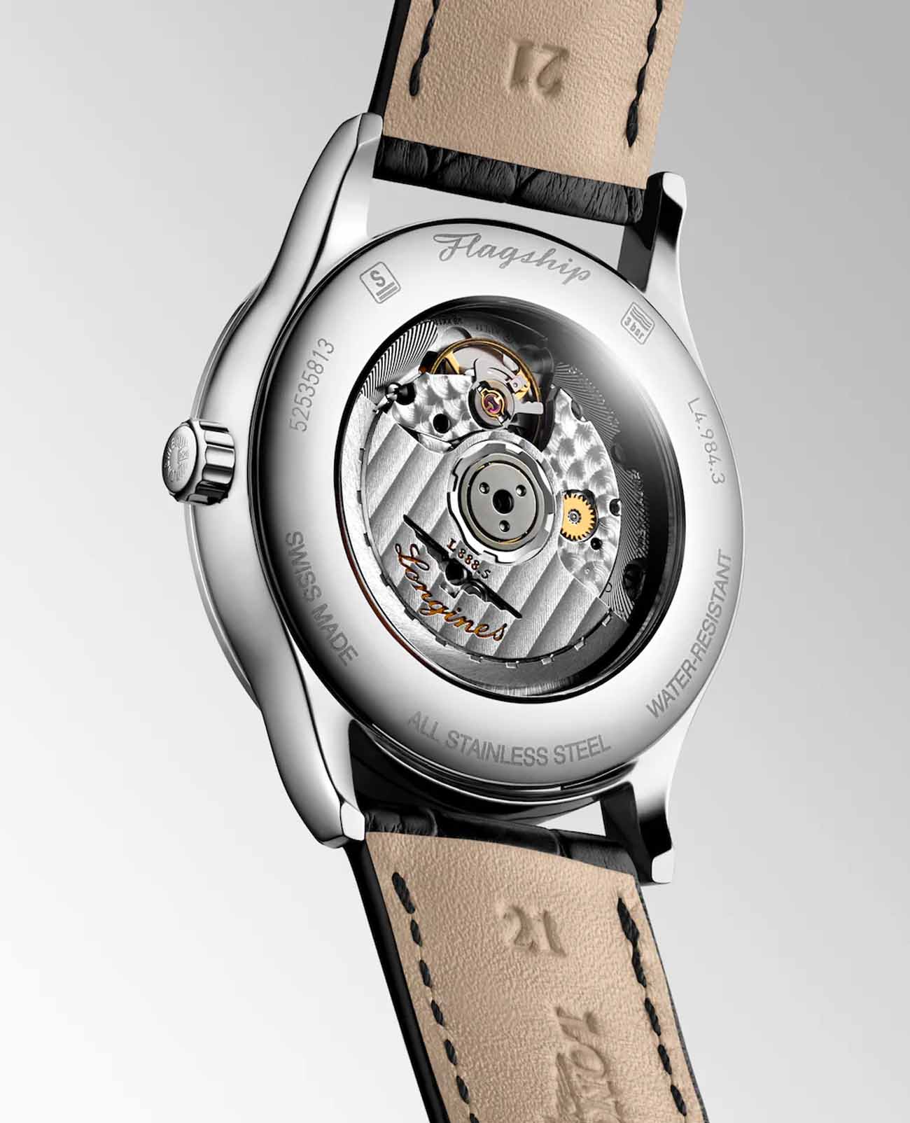 Longines Longines Flagship L4.984.4.59.2 , наручные мужские часы фото под углом