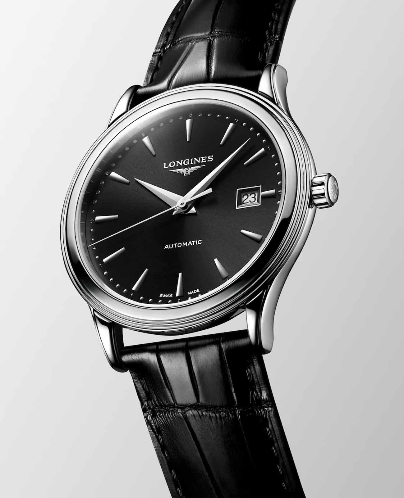 Longines Longines Flagship L4.984.4.59.2, flagship швейцария мужские часы на браслете кожаный боковой вид