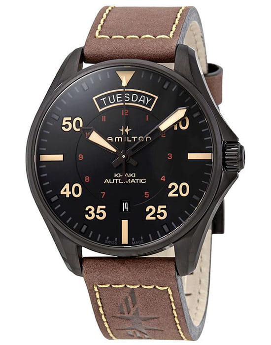 Hamilton Hamilton Khaki Aviation Day Date Auto H64605531 , наручные мужские часы фото под углом