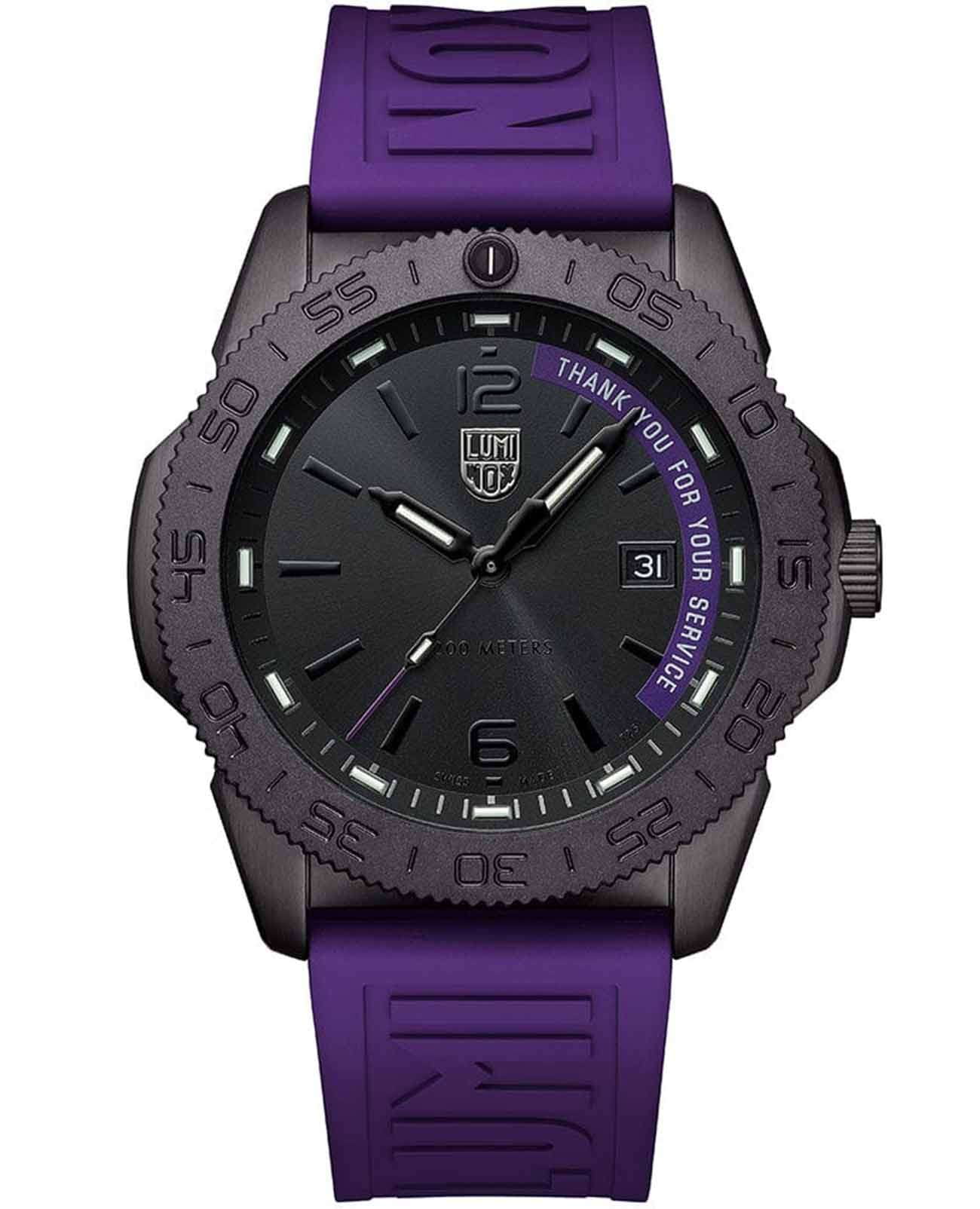 Luminox Luminox Pacific Diver XS.3121.BO.TY.SET  XS.3121.BO.TY.SET кварцевые мужские часы черный циферблат, браслет каучук — вид спереди
