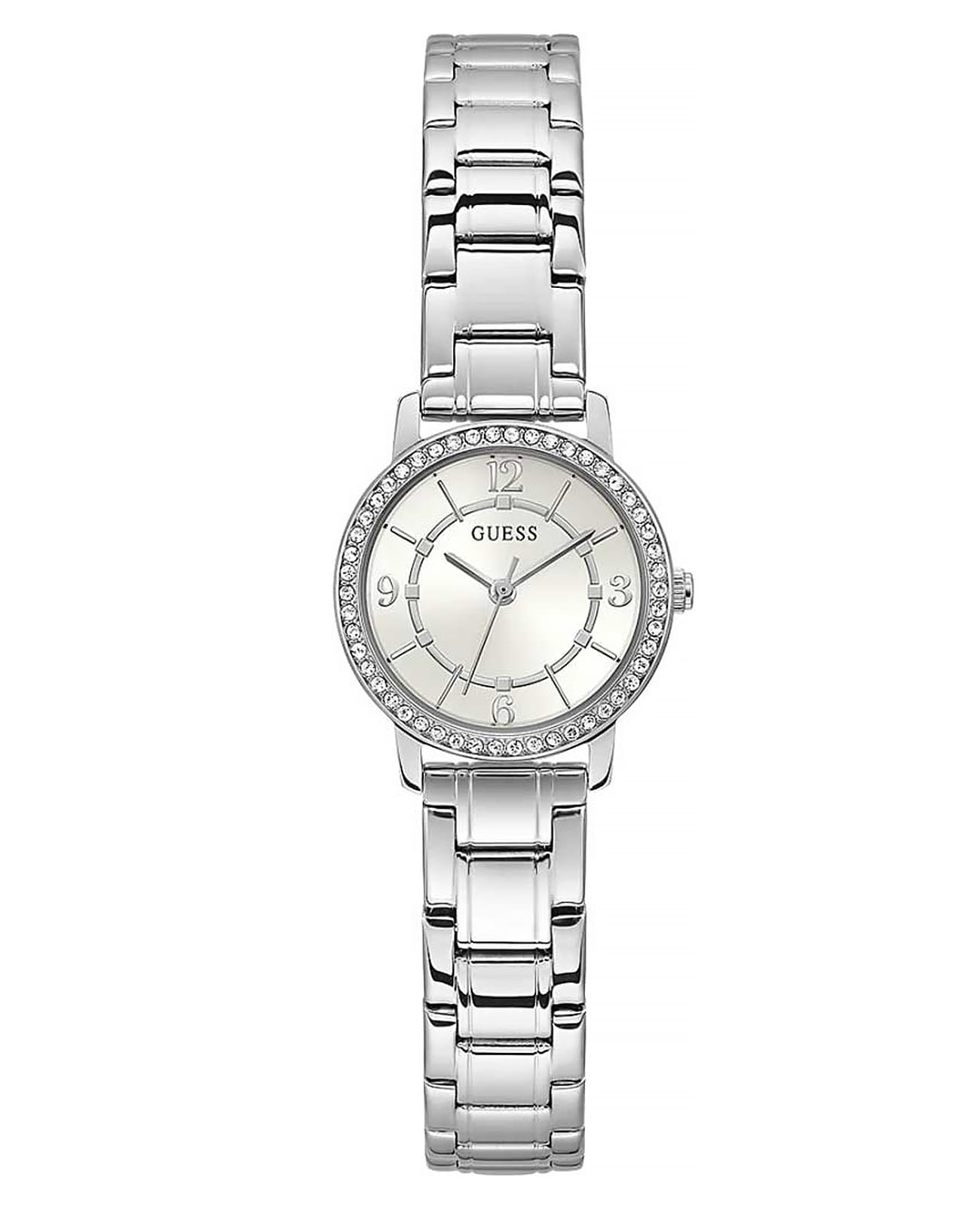 Guess Guess Dress Steel GW0468L1  GW0468L1 кварцевые женские часы белый циферблат, браслет нержавеющая сталь — вид спереди