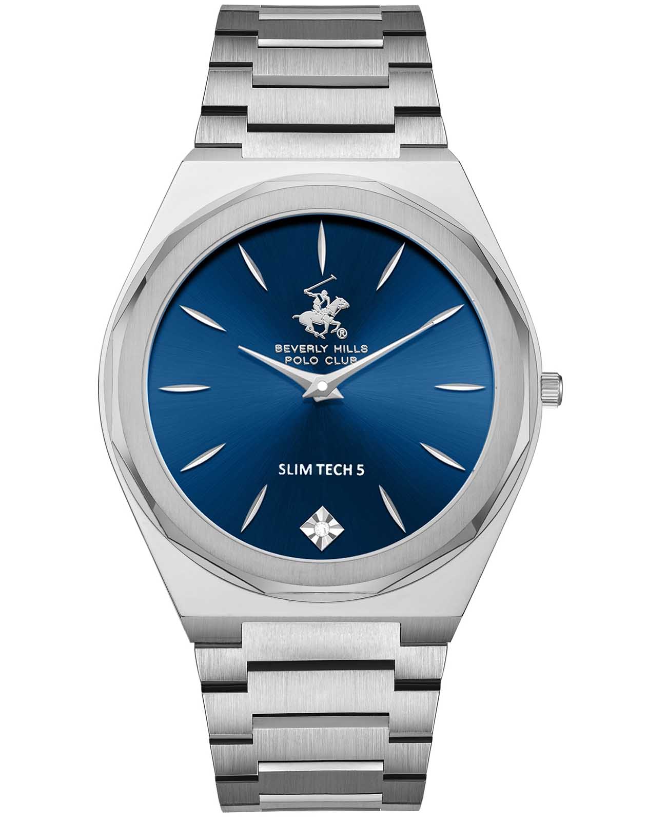 Beverly Hills Polo Club Beverly Hills Polo Club BP3667X.390  BP3667X.390 кварцевые мужские часы синий циферблат, браслет нержавеющая сталь — вид спереди