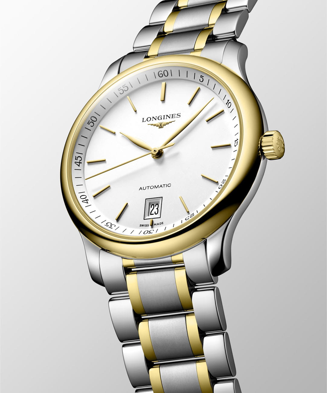 Longines Longines Master Collection L2.628.5.12.7 механические мужские часы часы крупный план белый циферблата