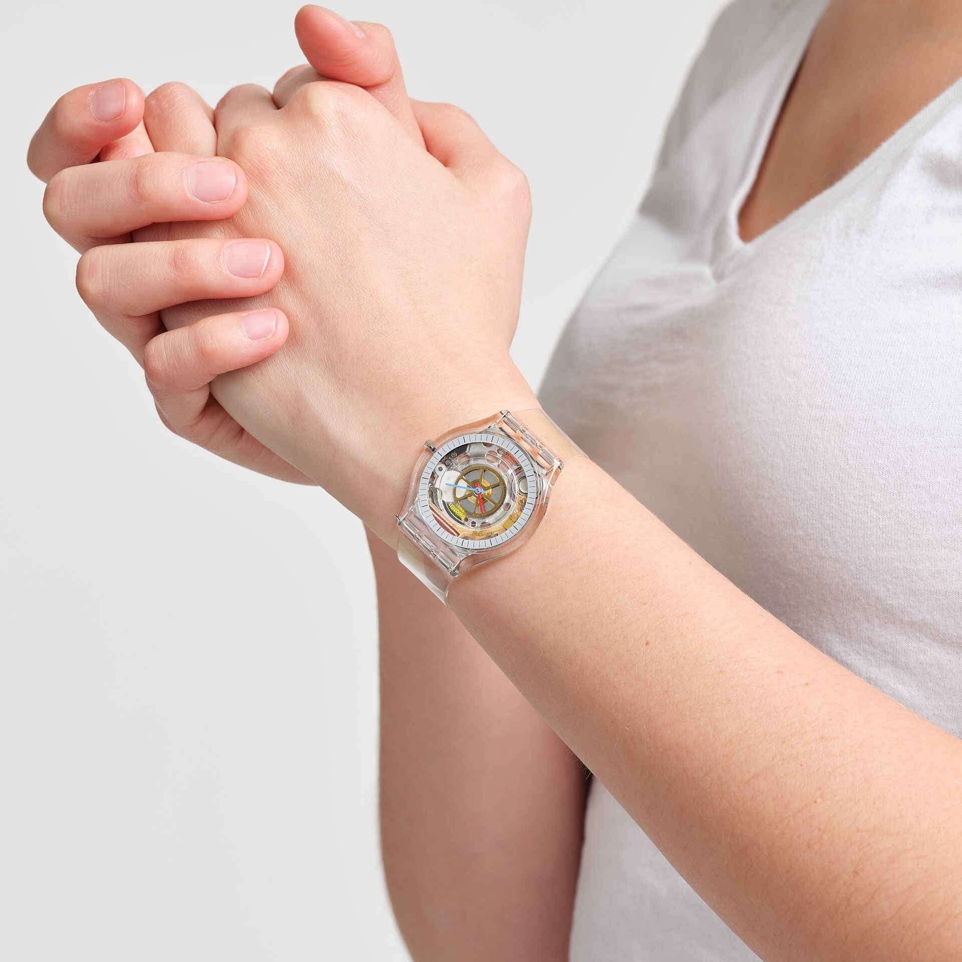 Swatch Swatch Skin Classic Biosourced SS08K109-S06, skin швейцария женские часы на браслете силикон боковой вид