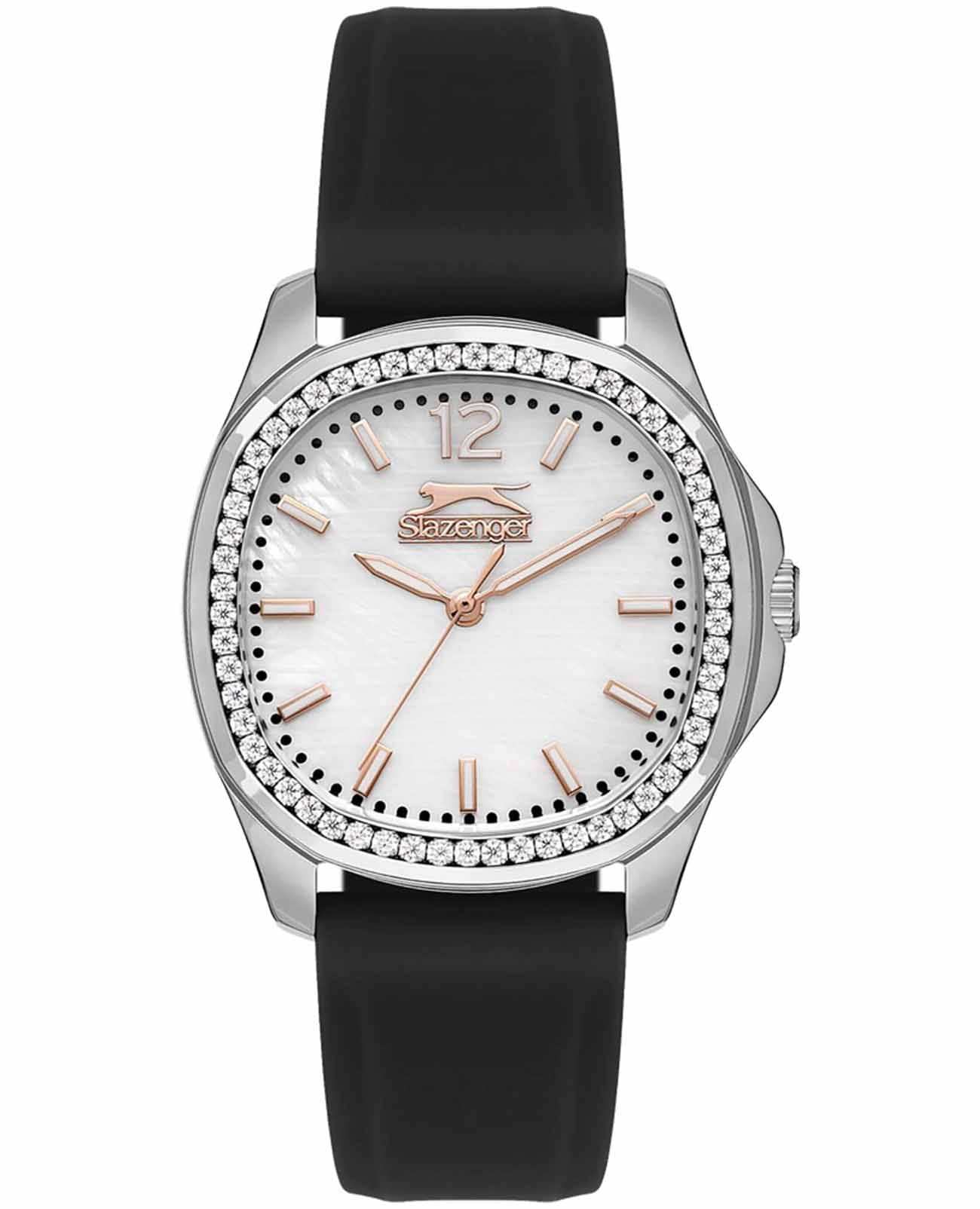 Slazenger Slazenger SL.09.2239.3.01  SL.09.2239.3.01 кварцевые женские часы перламутровый циферблат, браслет резина — вид спереди