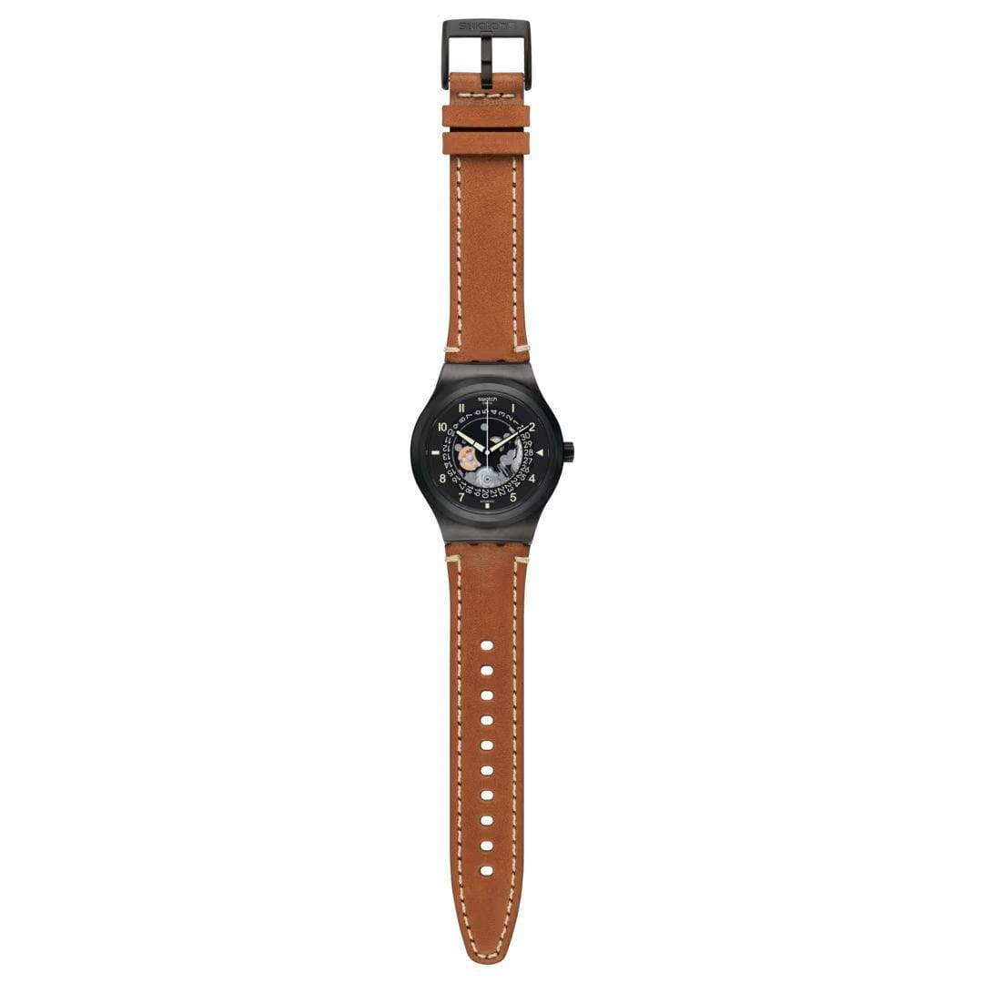 Swatch Swatch Irony Sistem51 Lacquered YIB402 мужские часы черный циферблат на запястье