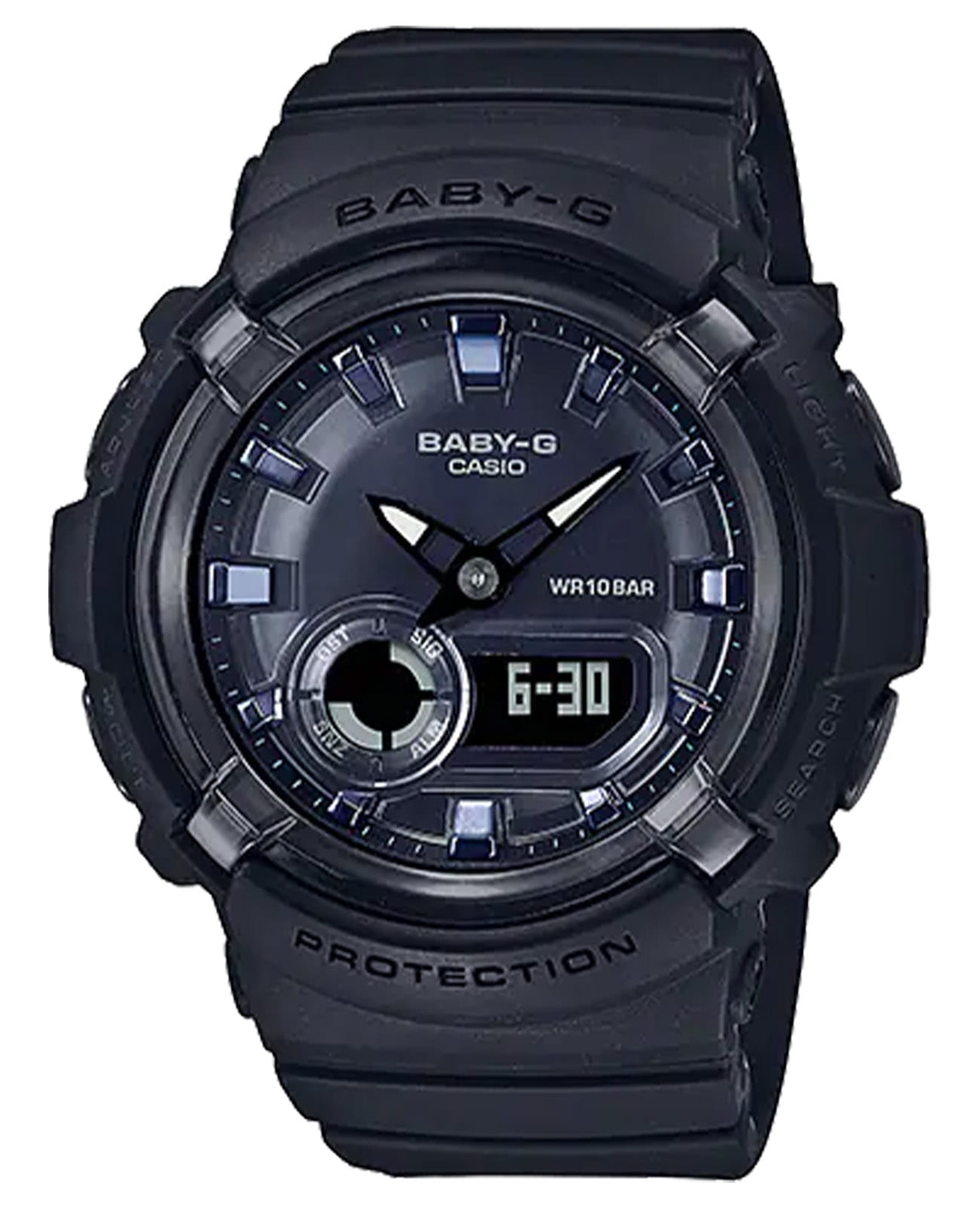 Casio Casio Baby-G BGA-280-1ADR (BGA-280-1A)  BGA-280-1A кварцевые женские часы черный циферблат, браслет пластик — вид спереди