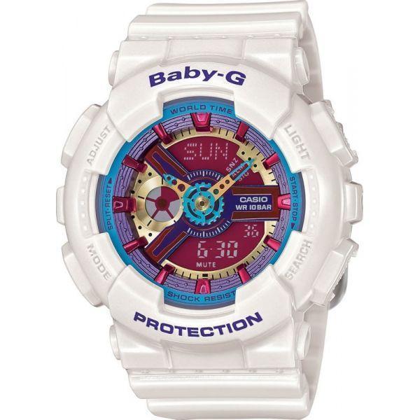 Casio Casio Baby-G BA-112-7A  BA-112-7A кварцевые женские часы красный циферблат, браслет пластик — вид спереди