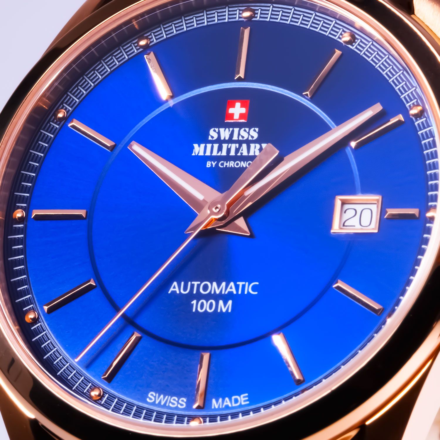 Swiss Military by Chrono Swiss Military by Chrono Automatic Collection SMA34085.19,  швейцария мужские часы на браслете кожаный боковой вид