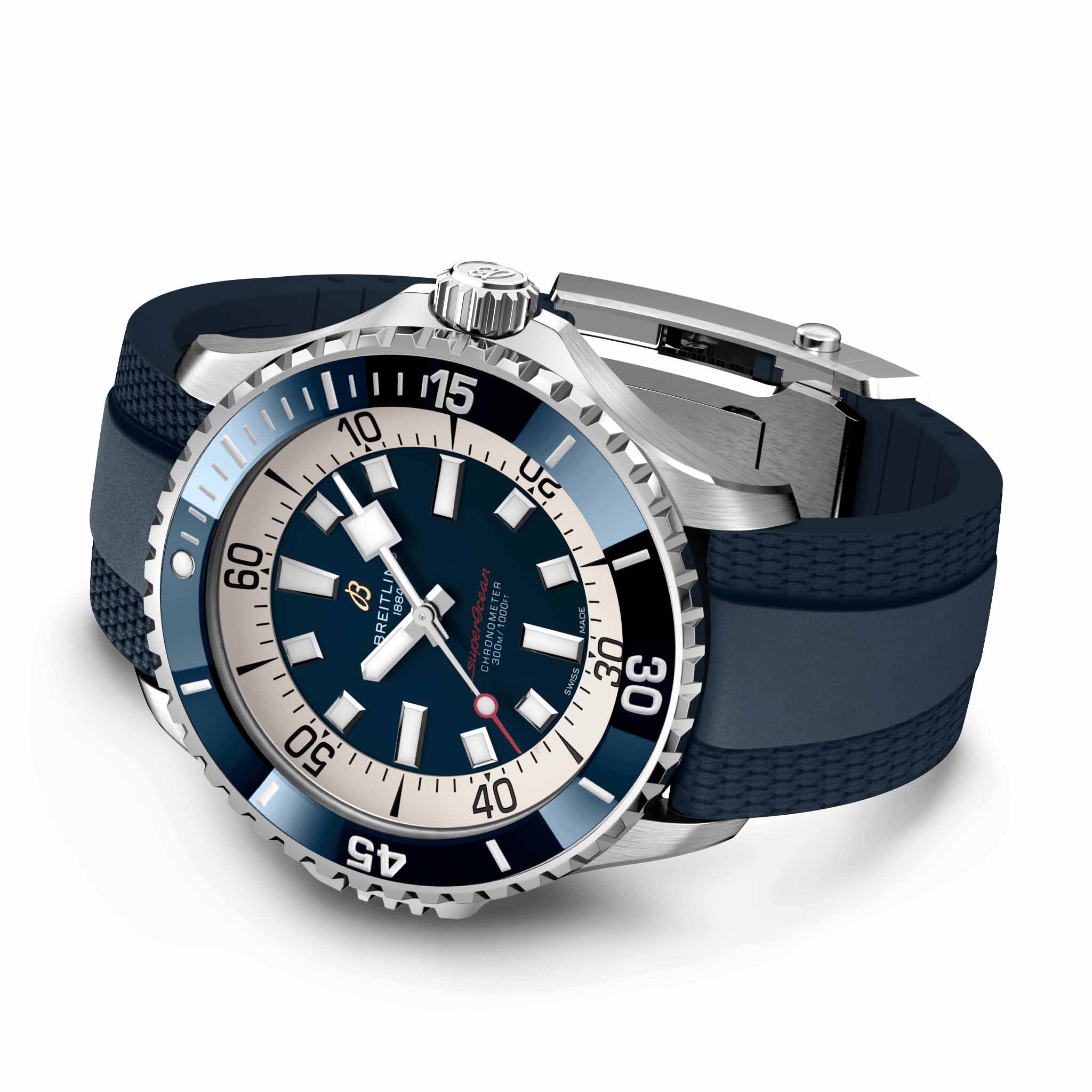 Breitling Breitling Superocean Automatic 46 A17378E71C1S1, superocean швейцария мужские часы на браслете каучук боковой вид
