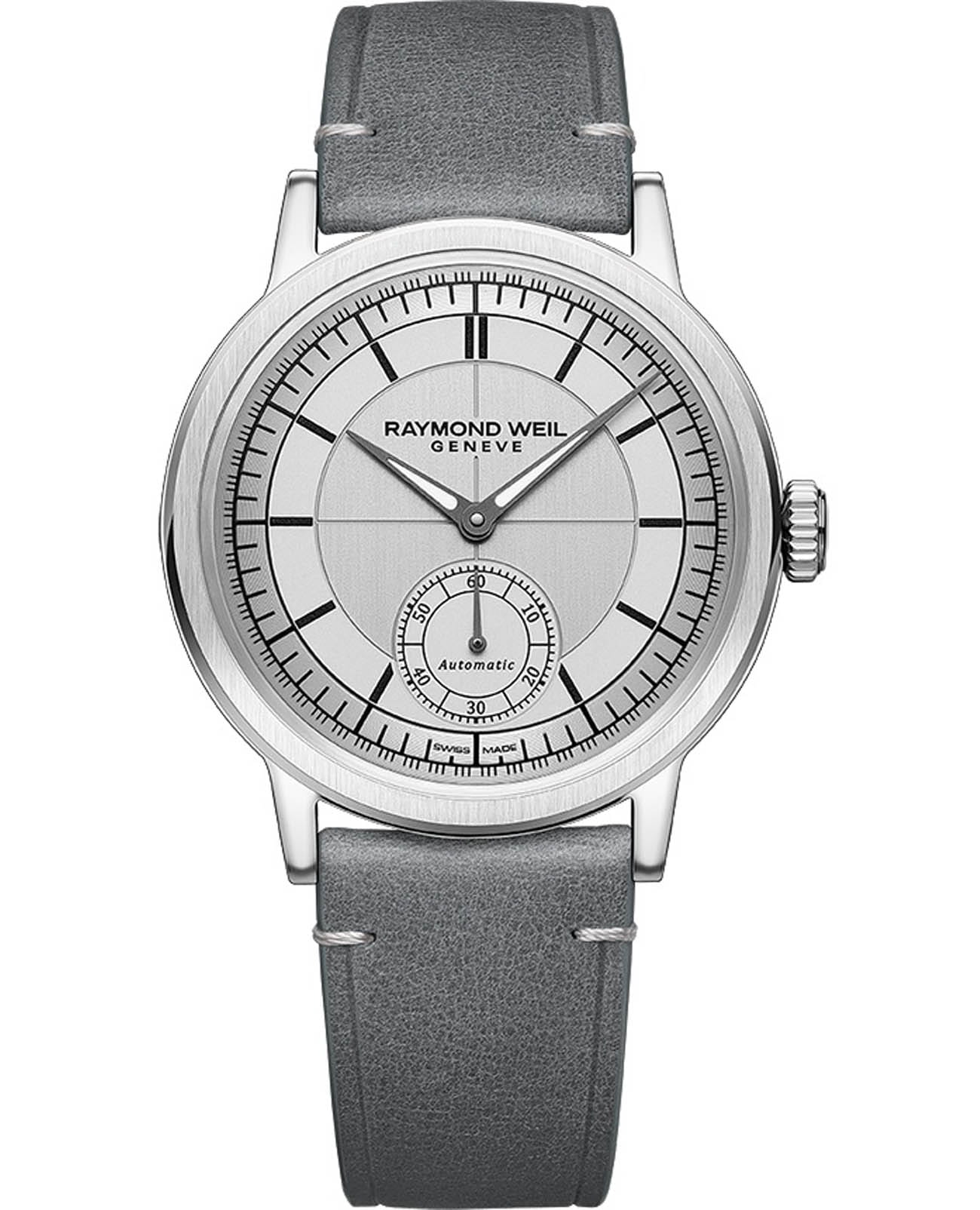 Raymond Weil Raymond Weil Millesime 2930-STC-65001  2930-STC-65001 механические мужские часы серый циферблат, браслет кожаный — вид спереди