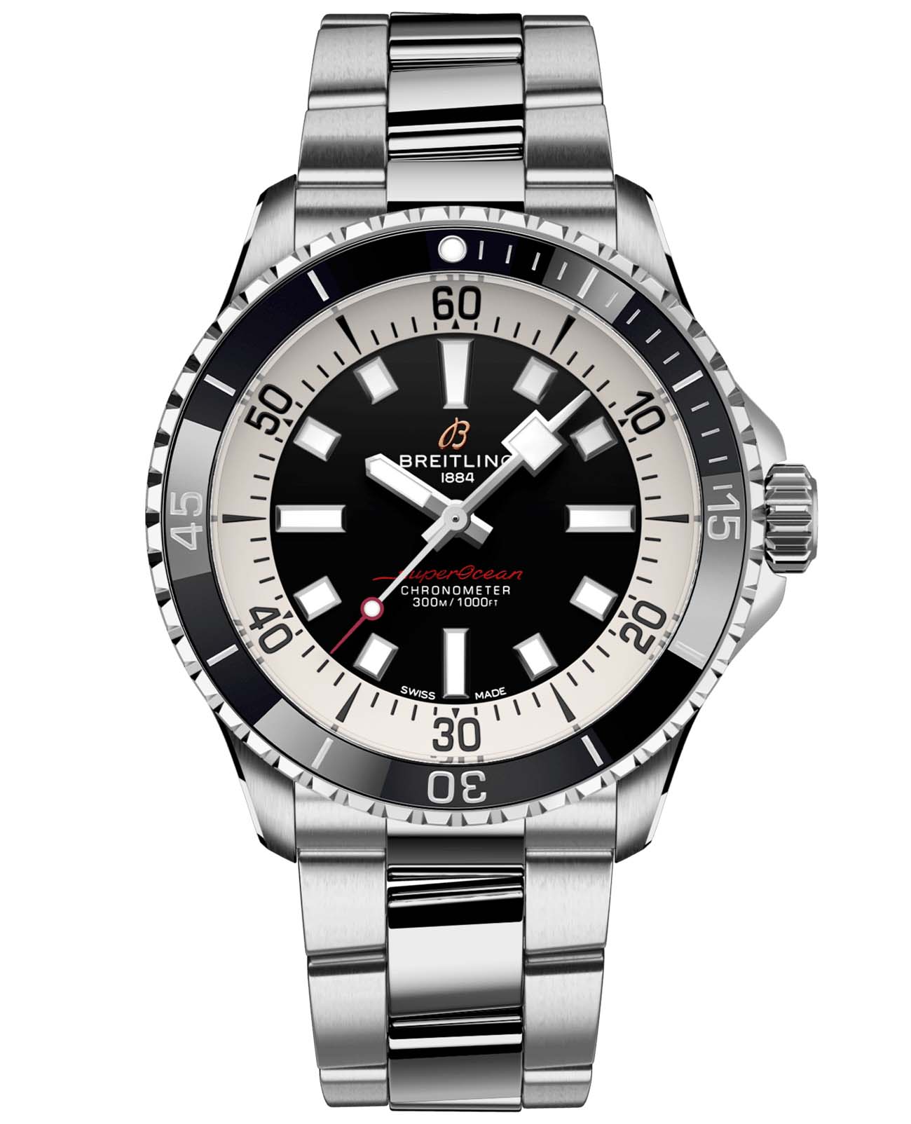 Breitling Breitling Superocean Automatic 42 A17375211B1A1  A17375211B1A1 механические мужские часы  циферблат, браслет нержавеющая сталь — вид спереди