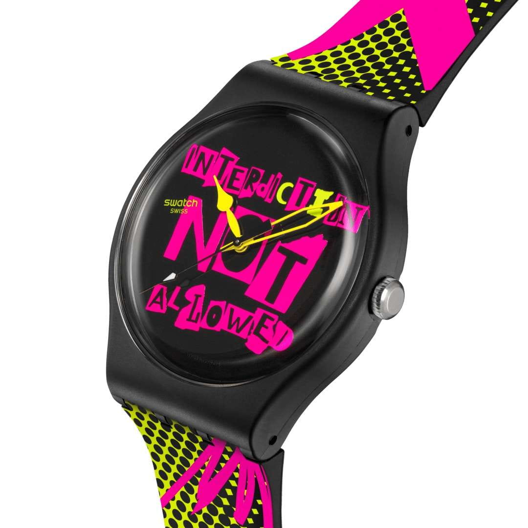 Swatch Swatch Distort Mode SO32B121, bioceramic швейцария женские часы на браслете силикон боковой вид