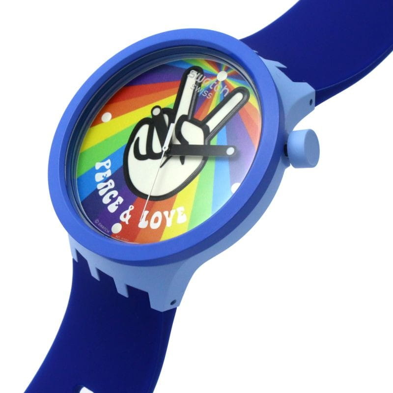 Swatch Swatch Big Bold Bioceramic SB03N105 кварцевые женские часы часы крупный план цветной циферблата