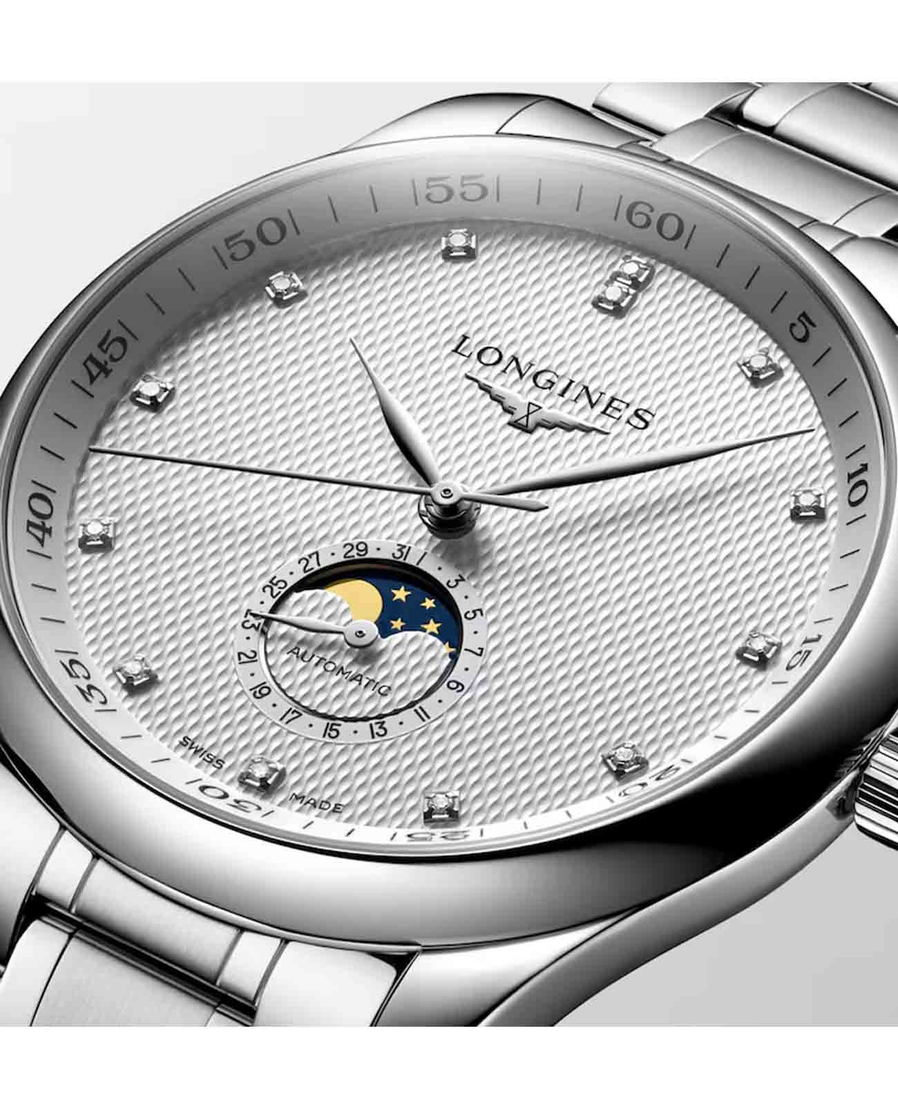 Longines Longines Master Collection L2.919.4.77.6 механические мужские часы часы крупный план серебристый циферблата