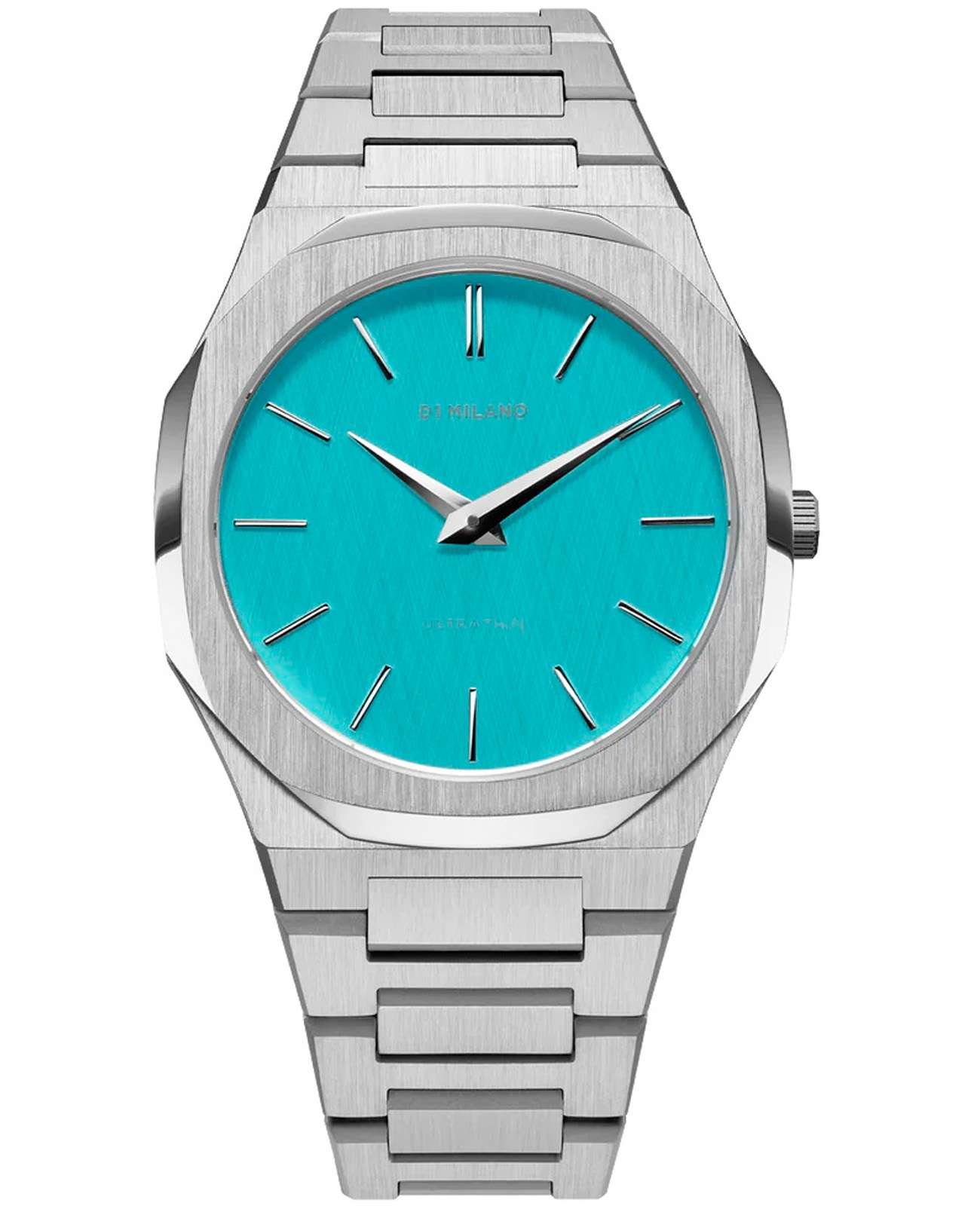 D1 Milano D1 Milano Ultra Thin UTBU08  UTBU08 кварцевые мужские часы голубой циферблат, браслет нержавеющая сталь — вид спереди