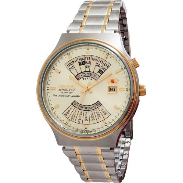 Orient Orient EU00000W (FEU00000W)  FEU00000W механические мужские часы белый циферблат, браслет  — вид спереди