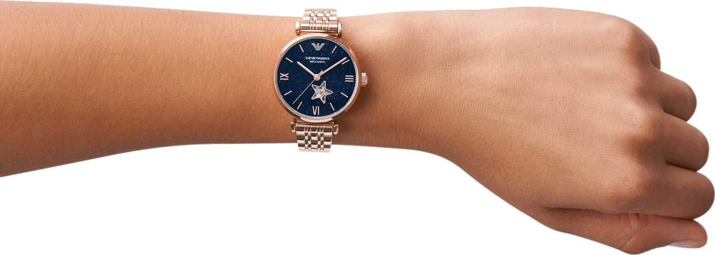 Emporio Armani Emporio Armani Gianni T-Bar AR60043,  италия женские часы на браслете сталь с ip покрытием боковой вид