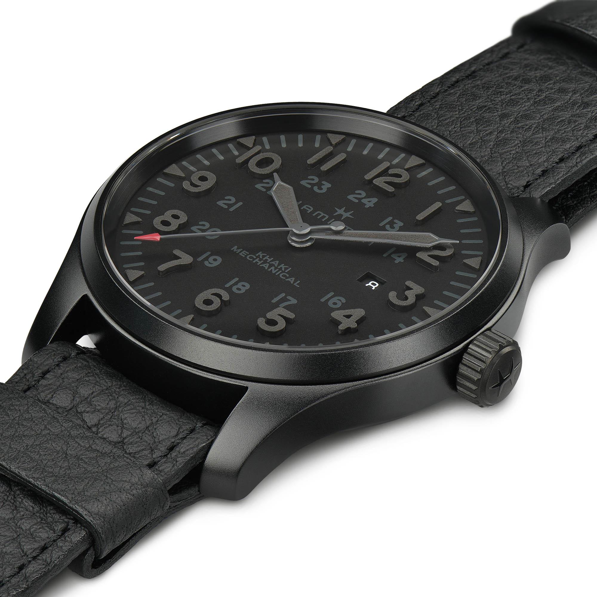 Hamilton Hamilton Khaki Field Mechanical H69809730, khaki field швейцария мужские часы на браслете кожаный боковой вид