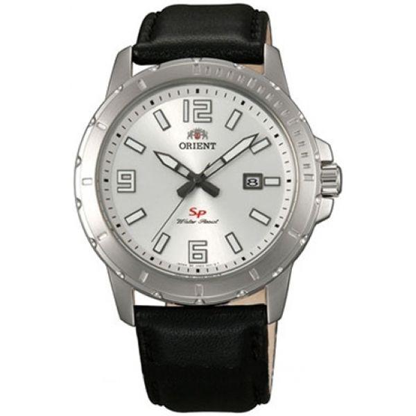 Orient Orient UNE200CW (FUNE200CW)  FUNE200CW  мужские часы  циферблат, браслет кожаный — вид спереди