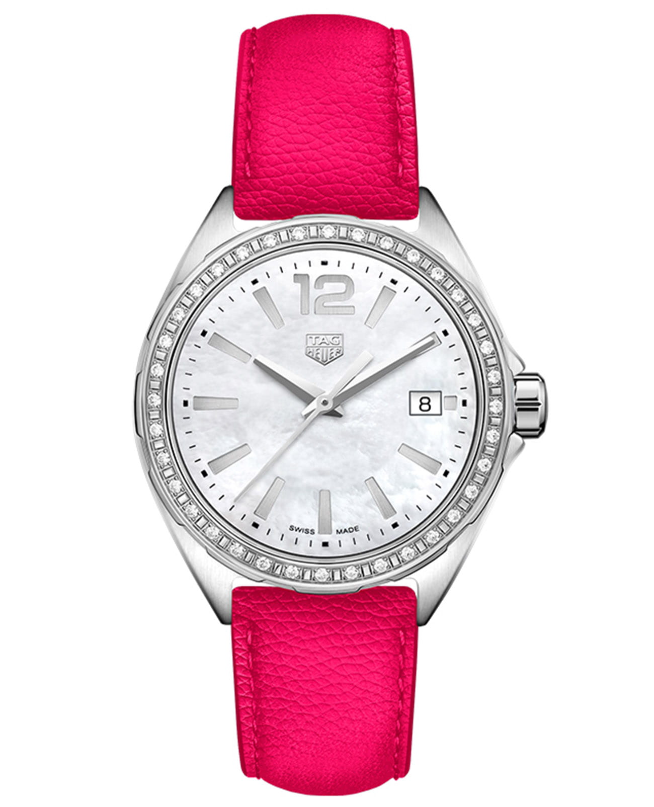 TAG Heuer TAG Heuer Formula 1 WBJ131A.FC8252  WBJ131A.FC8252 кварцевые женские часы серебристый циферблат, браслет кожаный — вид спереди