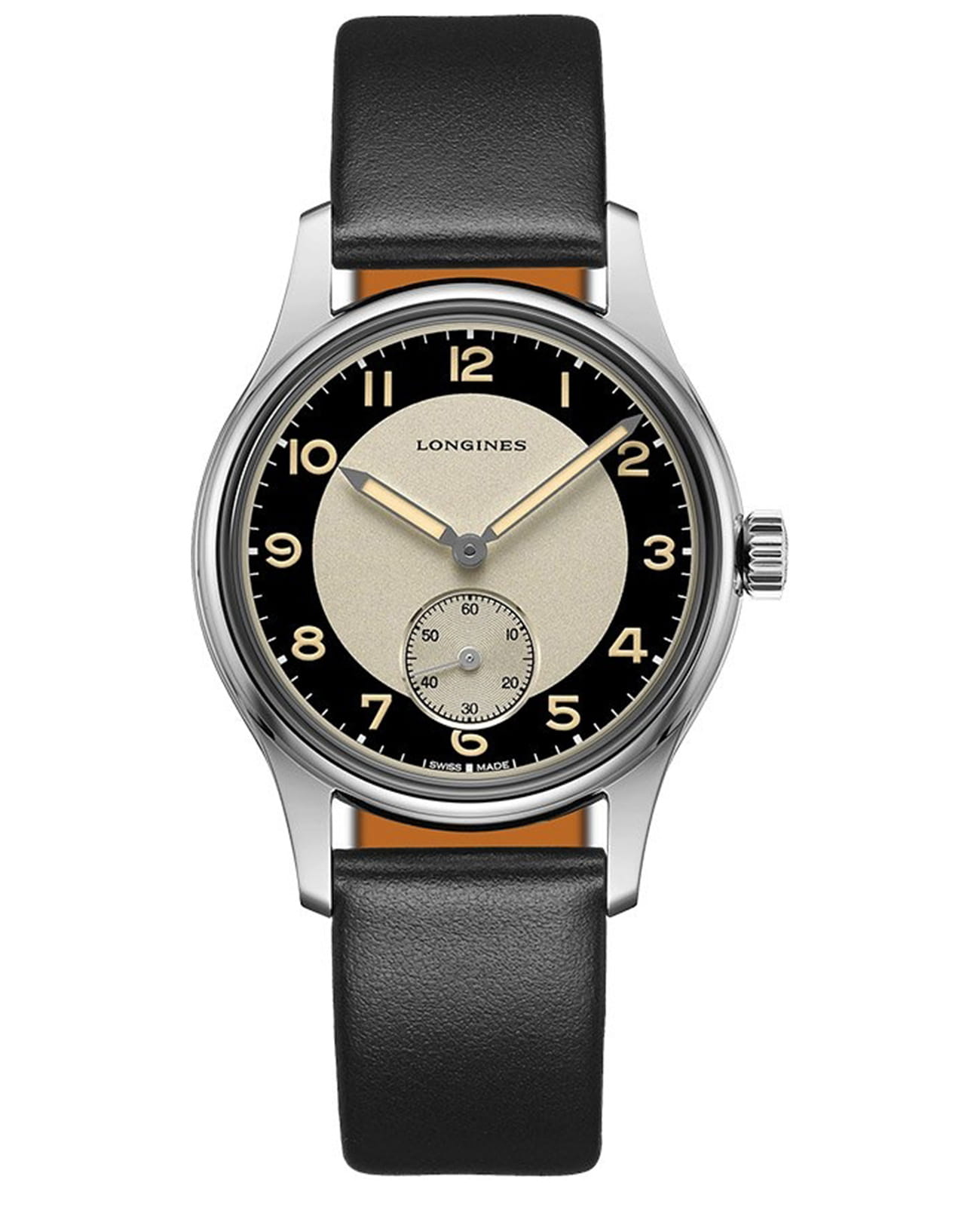 Longines Longines Heritage Classic L2.330.4.93.0  L23304930 механические женские часы белый циферблат, браслет кожаный — вид спереди