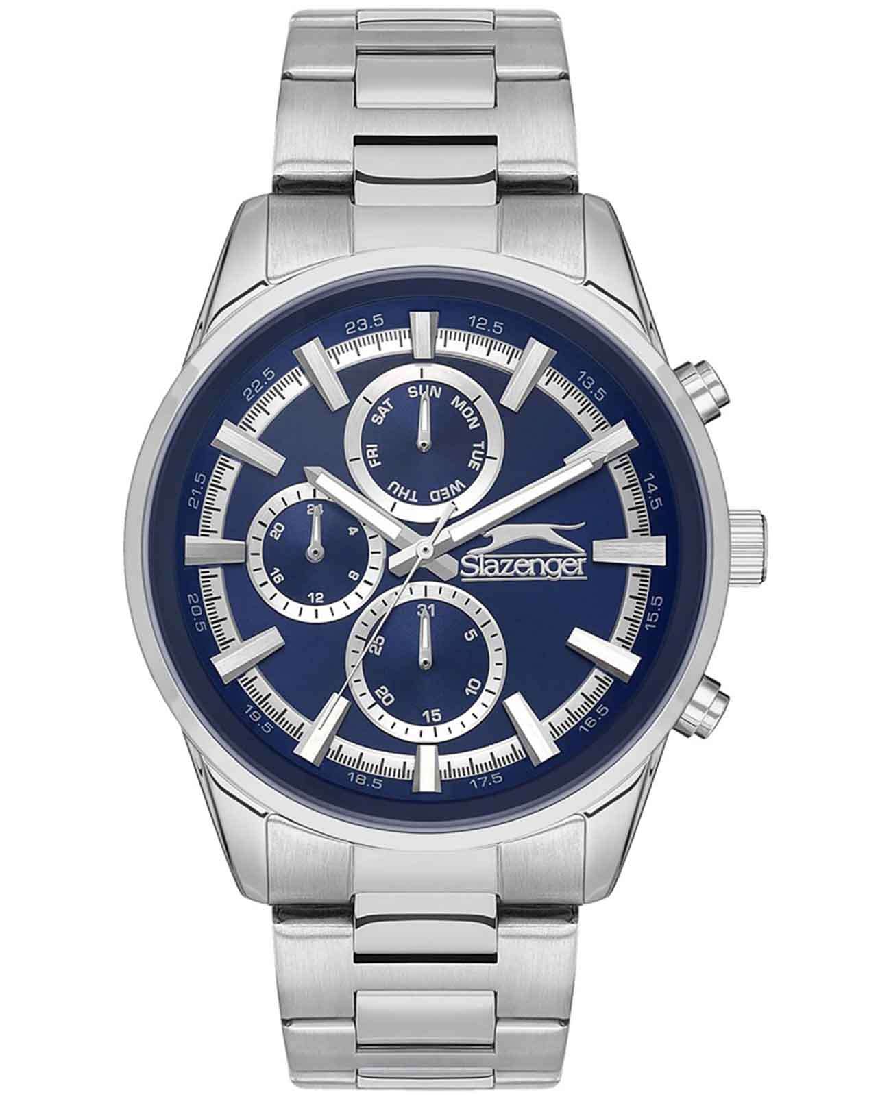 Slazenger Slazenger SL.09.2242.2.03  SL.09.2242.2.03 кварцевые мужские часы синий циферблат, браслет нержавеющая сталь — вид спереди
