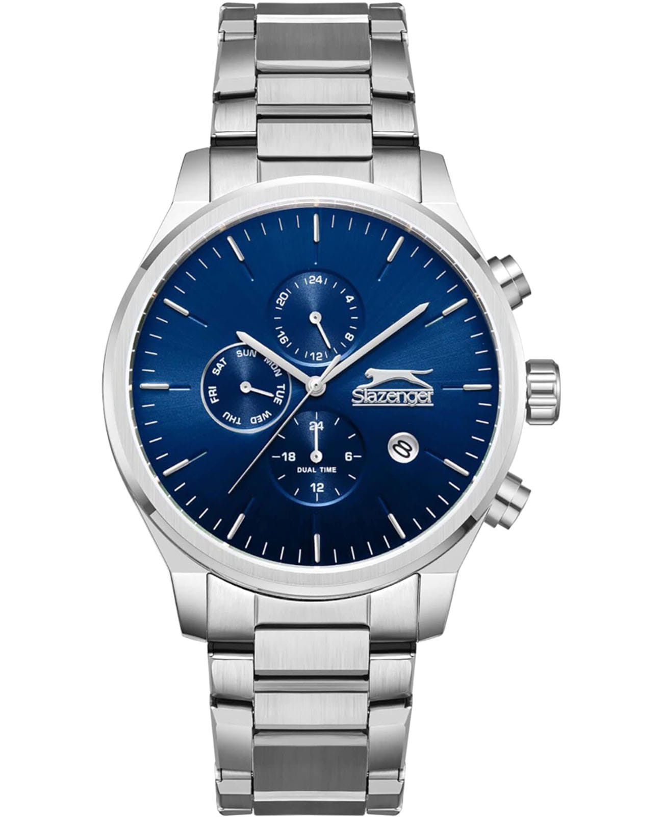 Slazenger Slazenger SL.09.2400.2.02  SL.09.2400.2.02 кварцевые мужские часы синий циферблат, браслет нержавеющая сталь — вид спереди