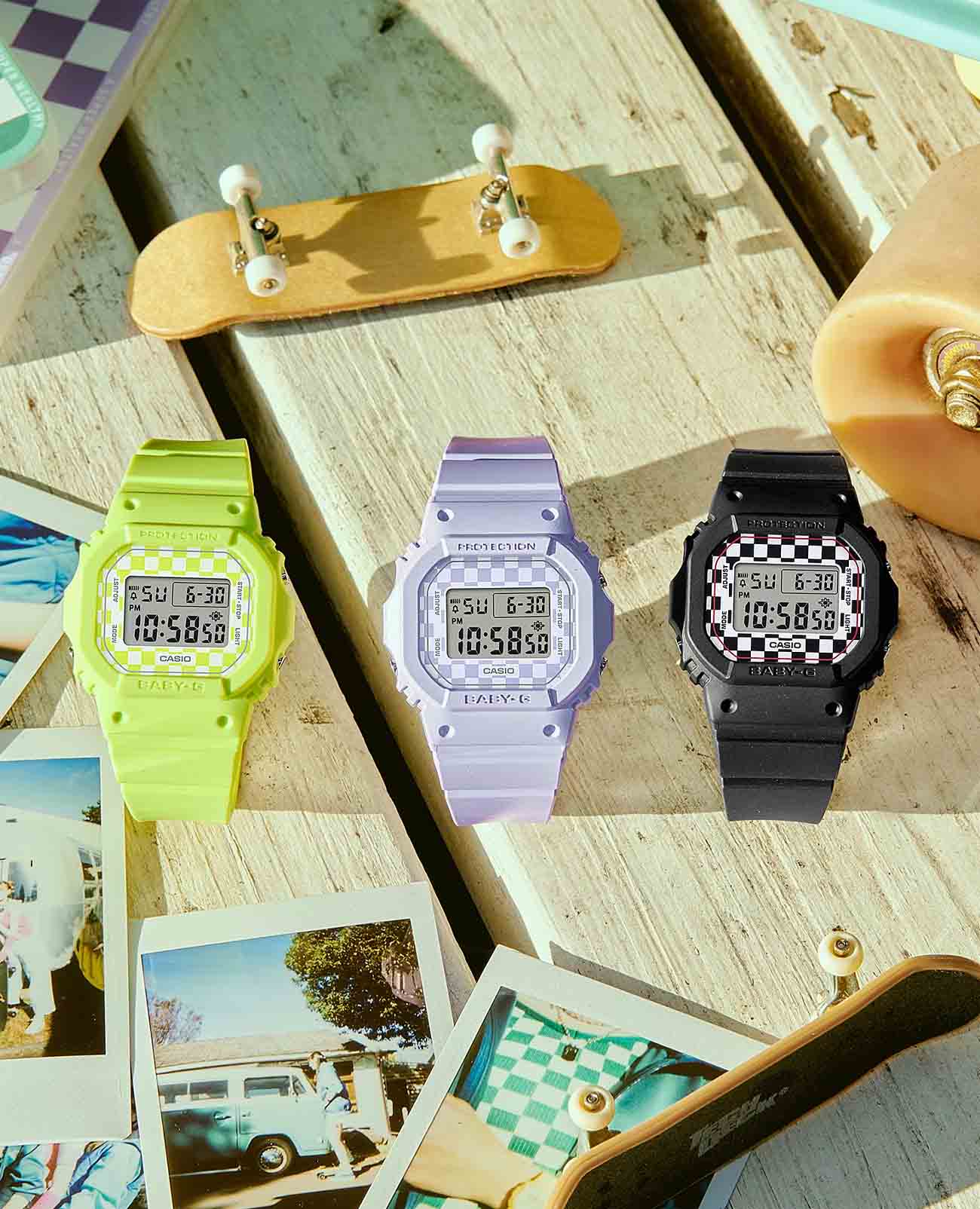 Casio Casio Baby-G BGD-565GS-9DR (BGD-565GS-9) кварцевые женские часы часы крупный план  циферблата