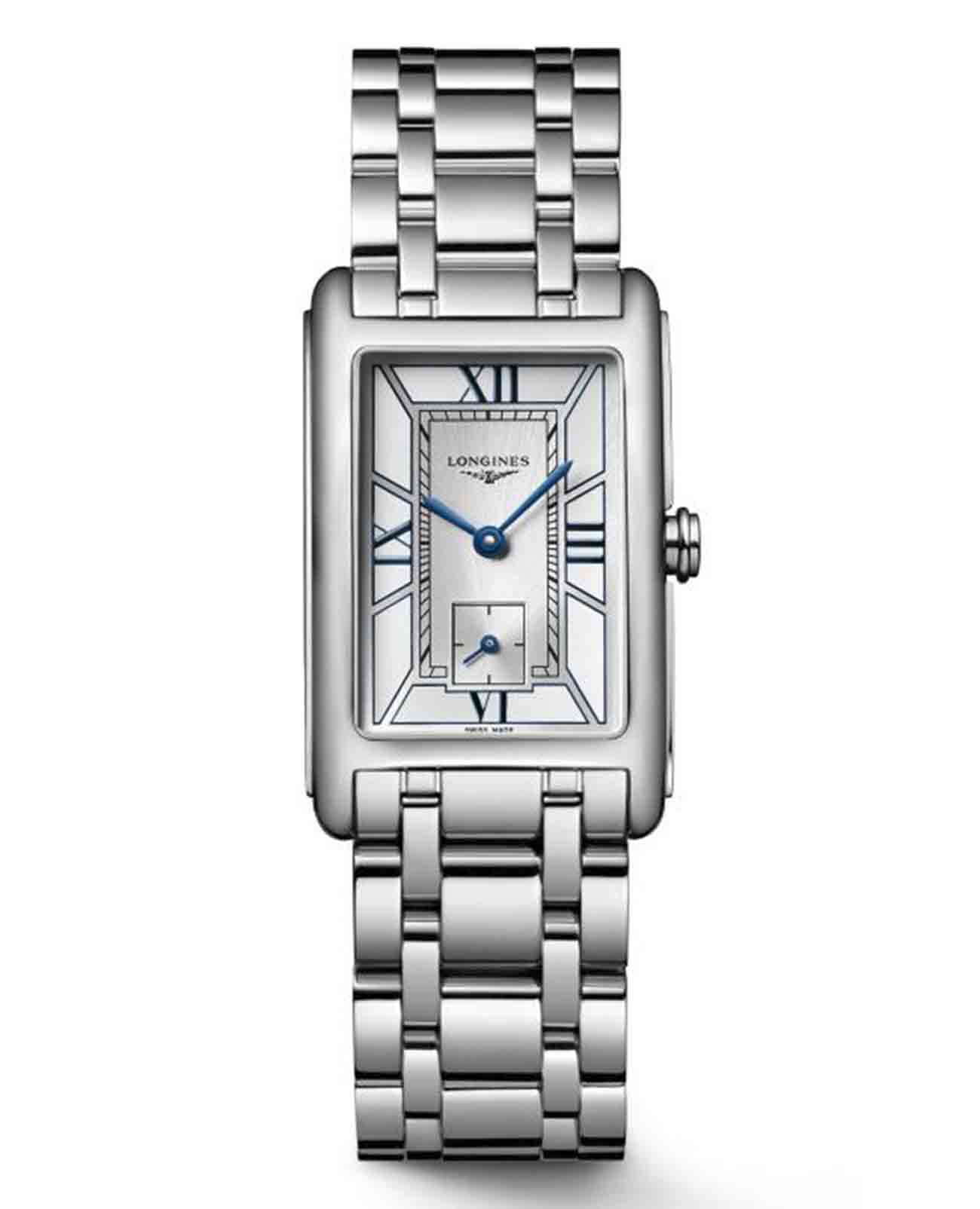Longines Longines DolceVita L5.512.4.75.6  L55124756 кварцевые женские часы серебристый циферблат, браслет нержавеющая сталь — вид спереди