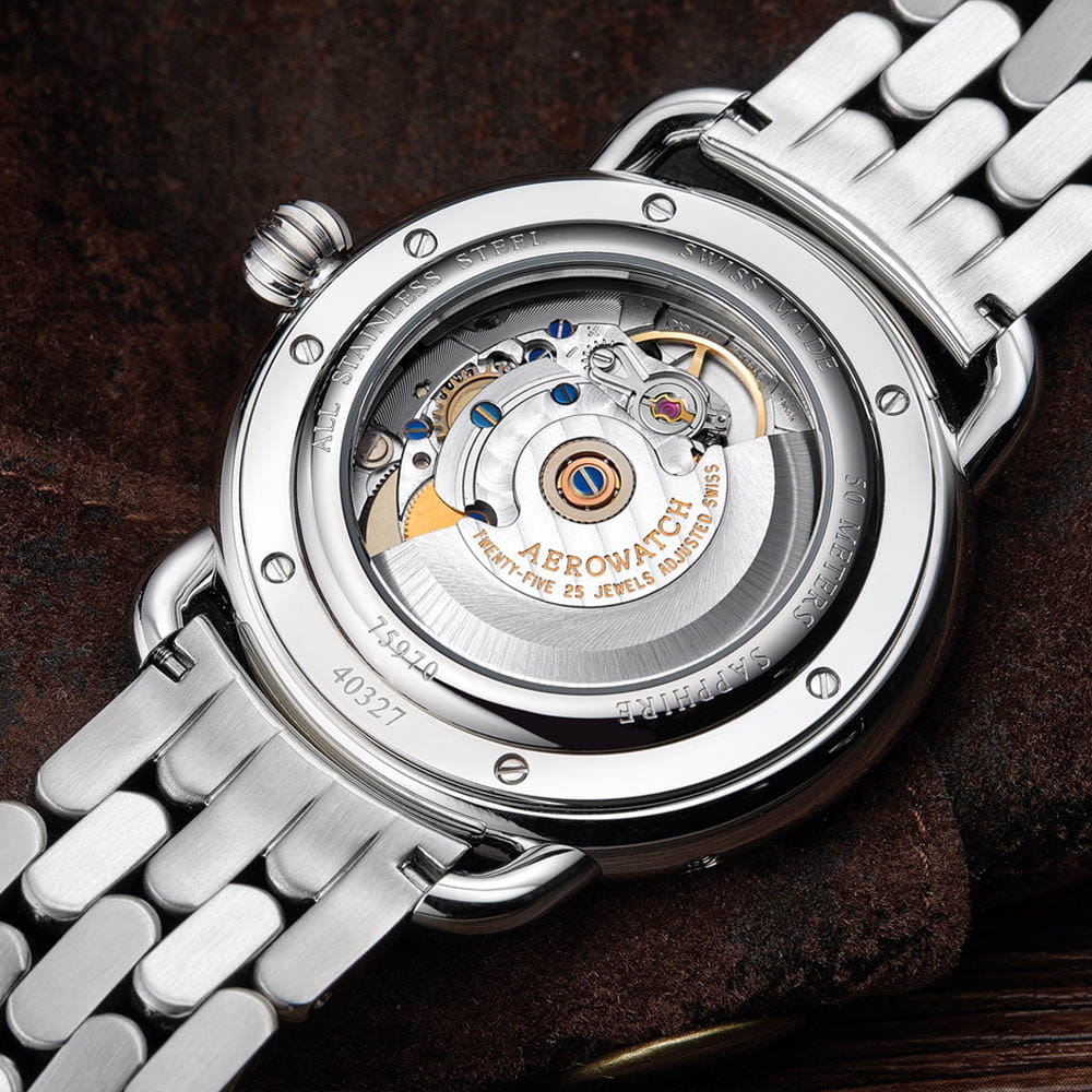Aerowatch Aerowatch 1942 Moon Phase Automatic 75970 AA01 M , наручные мужские часы фото под углом