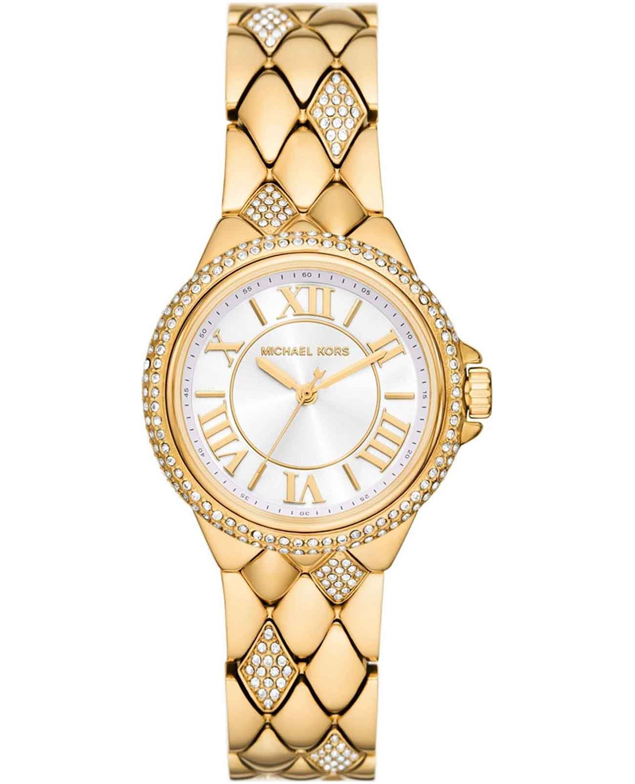 Michael Kors Michael Kors Camille MK4801  MK4801 кварцевые женские часы серебристый циферблат, браслет нержавеющая сталь с pvd-покрытием — вид спереди