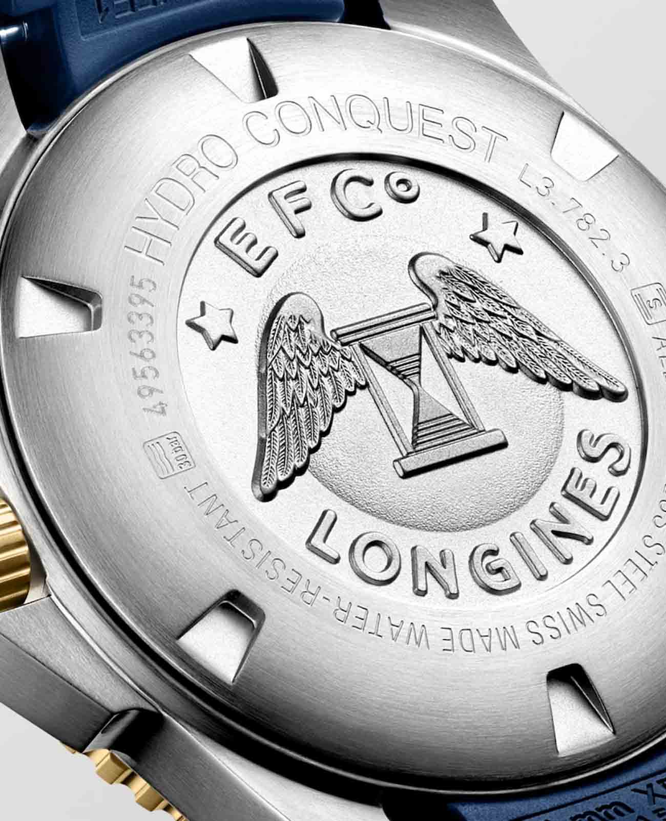 Longines Longines HydroConquest L3.782.3.96.9  механические мужские часы часы крупный план синий циферблата