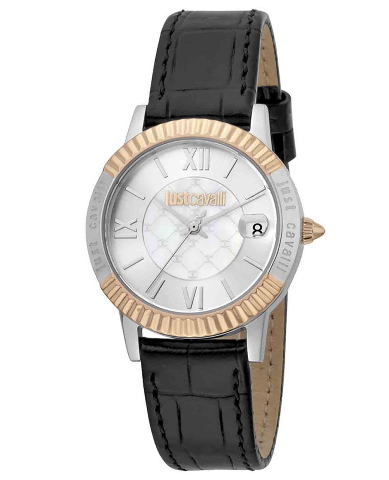 Just Cavalli Just Cavalli animalier JC1L171L0025  JC1L171L0025 кварцевые женские часы  циферблат, браслет кожа + текстиль — вид спереди