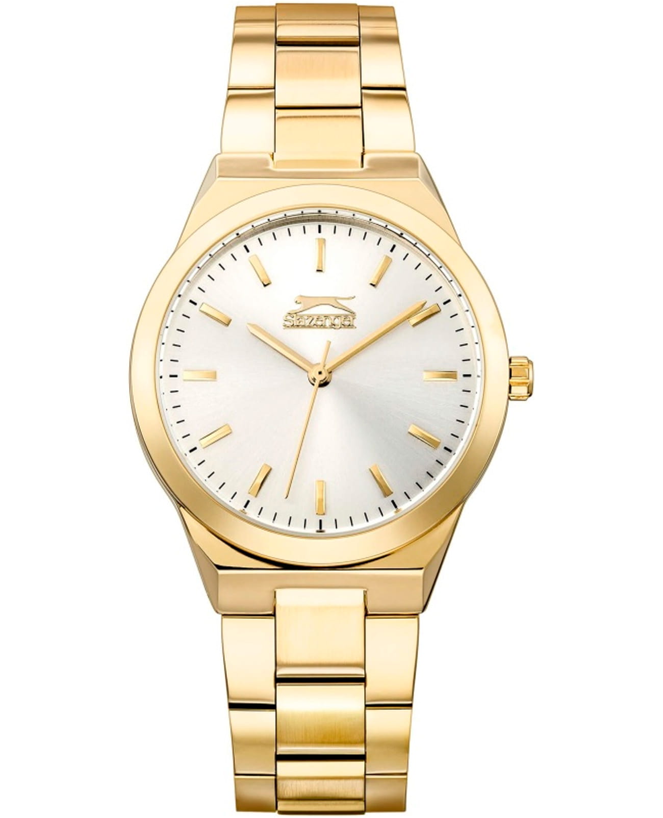 Slazenger Slazenger SL.09.2075.3.02  SL.09.2075.3.02 кварцевые женские часы серебристый циферблат, браслет суперметалл с ip покрытием — вид спереди