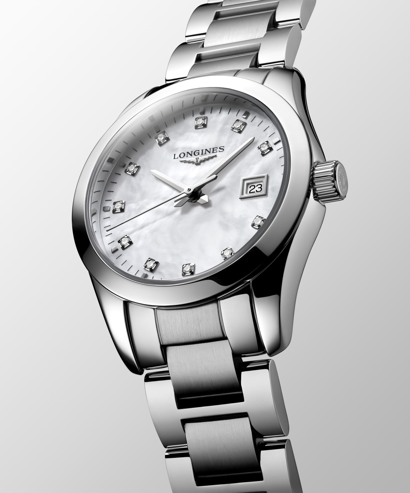 Longines Longines Conquest Classic L2.286.4.87.6, conquest classic швейцария женские часы на браслете нержавеющая сталь боковой вид