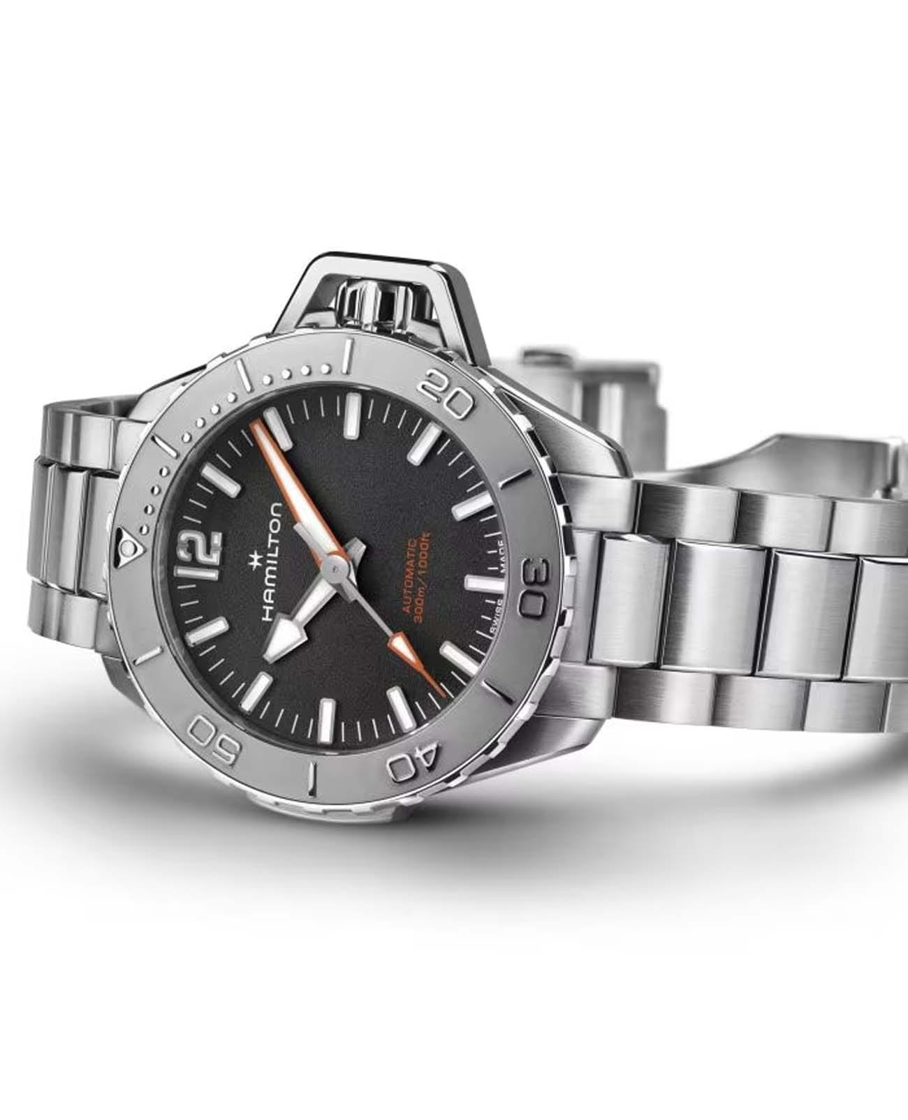 Оригинальные часы Hamilton Hamilton Khaki Navy Frogman Auto H77485130 механические калибр механизма h-10 общий вид