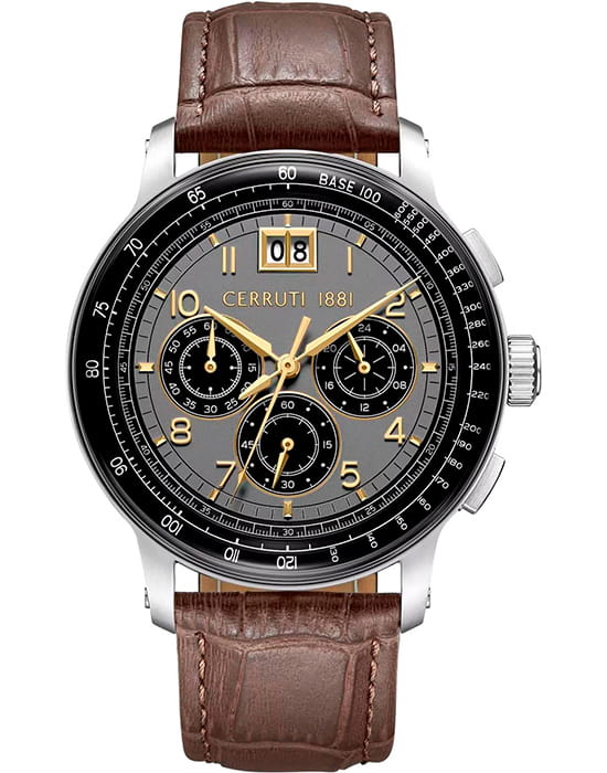 Cerruti 1881 Cerruti 1881 Petroio CIWGC0084602  CIWGC0084602 кварцевые мужские часы черный циферблат, браслет кожаный — вид спереди